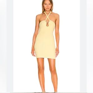 For Love And Lemons Yellow Mona Mini Dress Size Large NWT